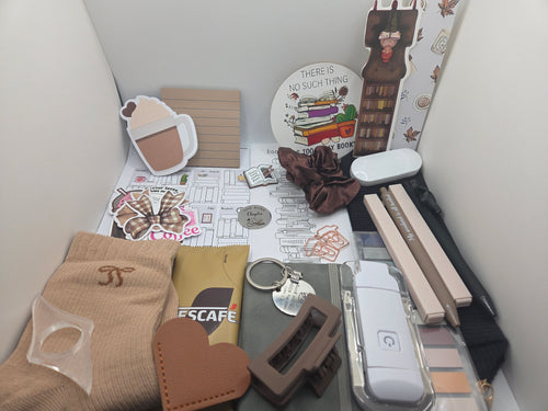 Coffee themed bookish bundle box for coffee & book lovers
